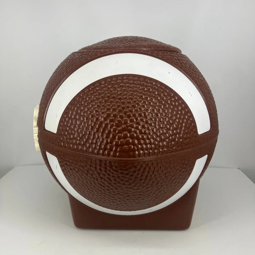 Little Tikes Football Toy Chest Storage Bin Brown Vintage Sports Kids Playroom